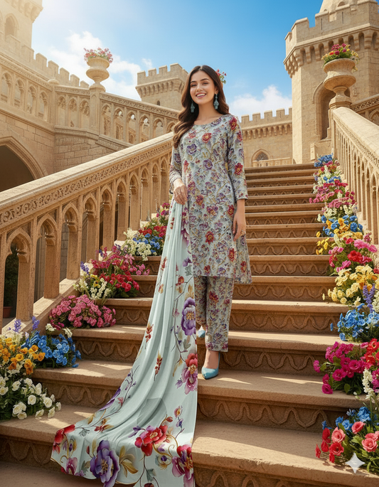 PRINTED KHADDAR ALLOVER STYLE COLLECTION 3PC