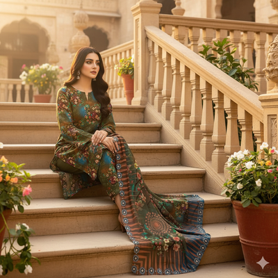 PRINTED KHADDAR ALLOVER STYLE COLLECTION 3PC