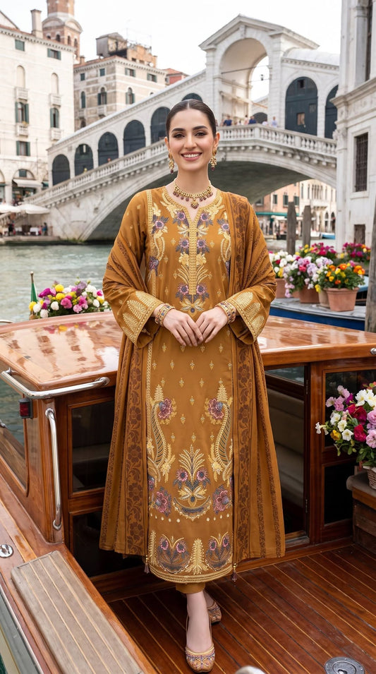 LUXURY DHANAK EMBROIDERY COLLECTION WITH DHANAK SHAWL