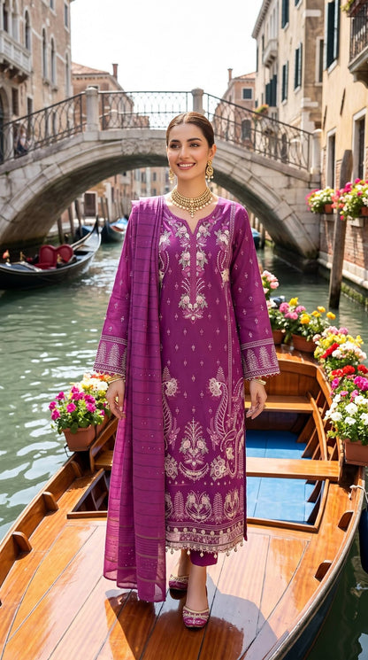 LUXURY DHANAK EMBROIDERY COLLECTION WITH DHANAK SHAWL