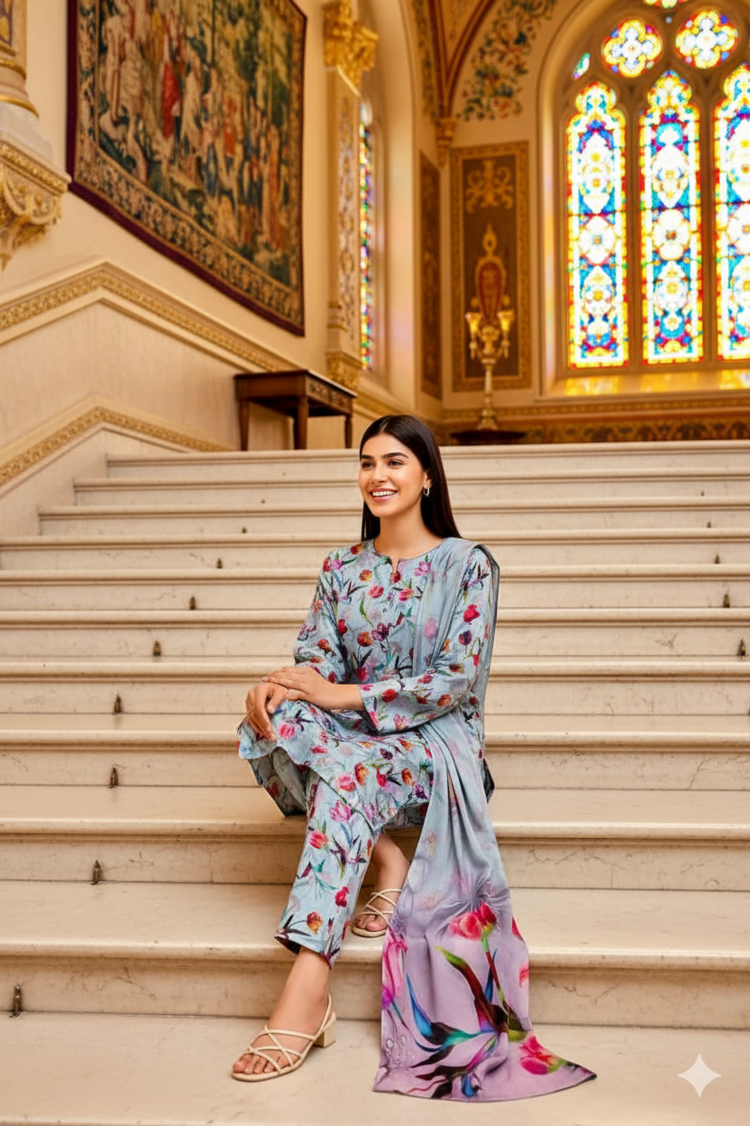 PRINTED KHADDAR ALLOVER STYLE COLLECTION 3PC