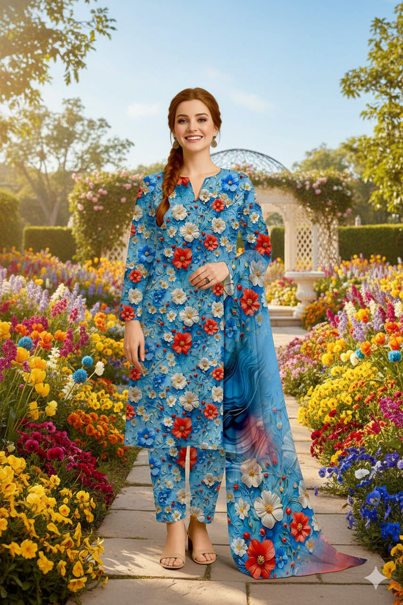 PRINTED KHADDAR ALLOVER STYLE COLLECTION 3PC