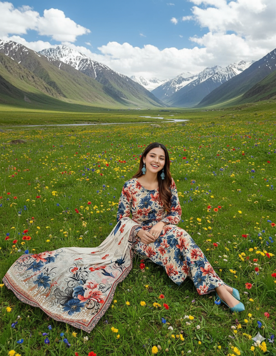 PRINTED KHADDAR ALLOVER STYLE COLLECTION 3PC