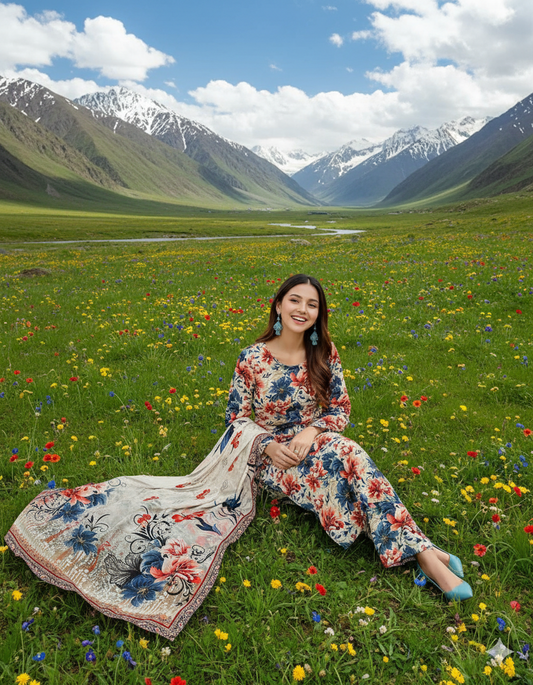 PRINTED KHADDAR ALLOVER STYLE COLLECTION 3PC