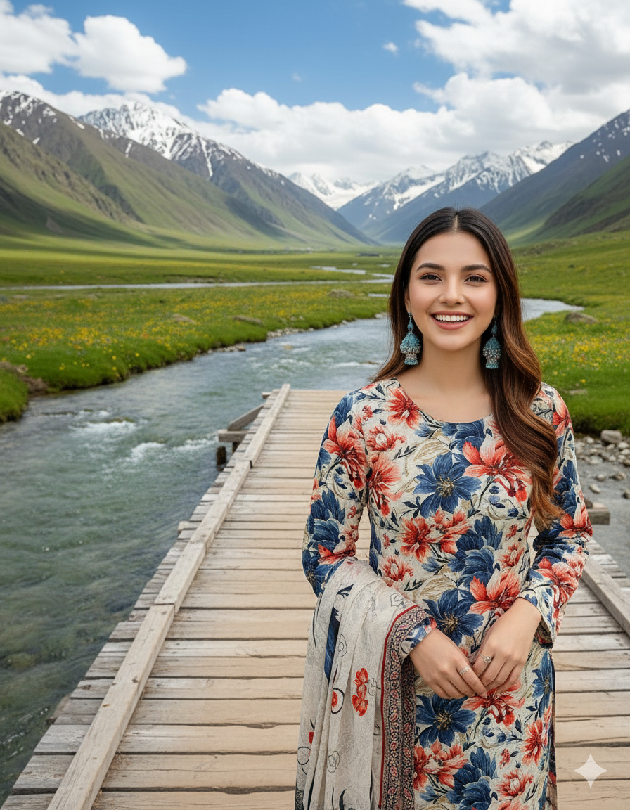 PRINTED KHADDAR ALLOVER STYLE COLLECTION 3PC