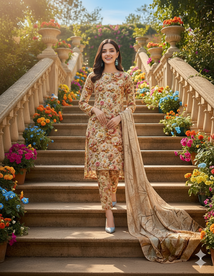 PRINTED KHADDAR ALLOVER STYLE COLLECTION 3PC