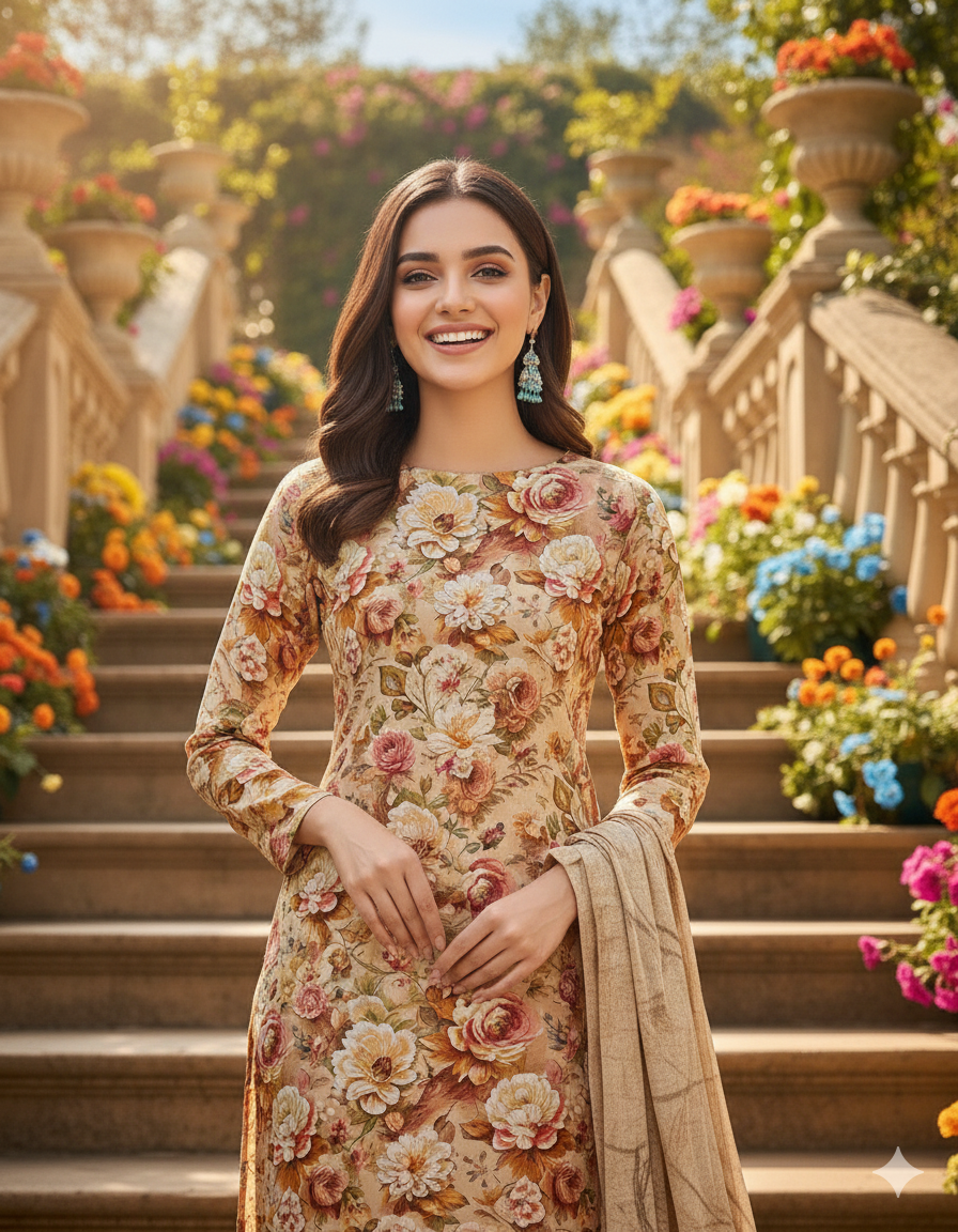 PRINTED KHADDAR ALLOVER STYLE COLLECTION 3PC