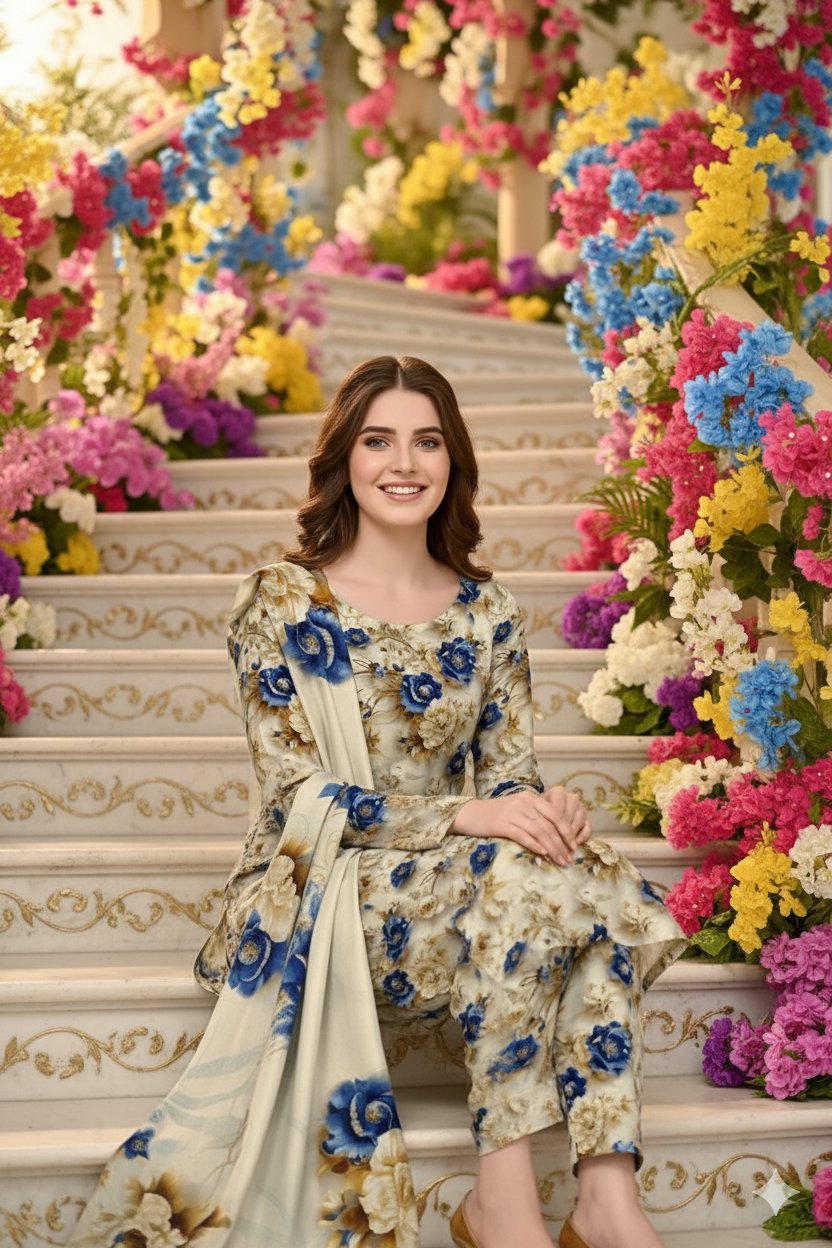 PRINTED KHADDAR ALLOVER STYLE COLLECTION 3PC