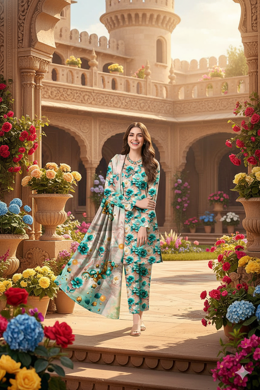 PRINTED KHADDAR ALLOVER STYLE COLLECTION 3PC