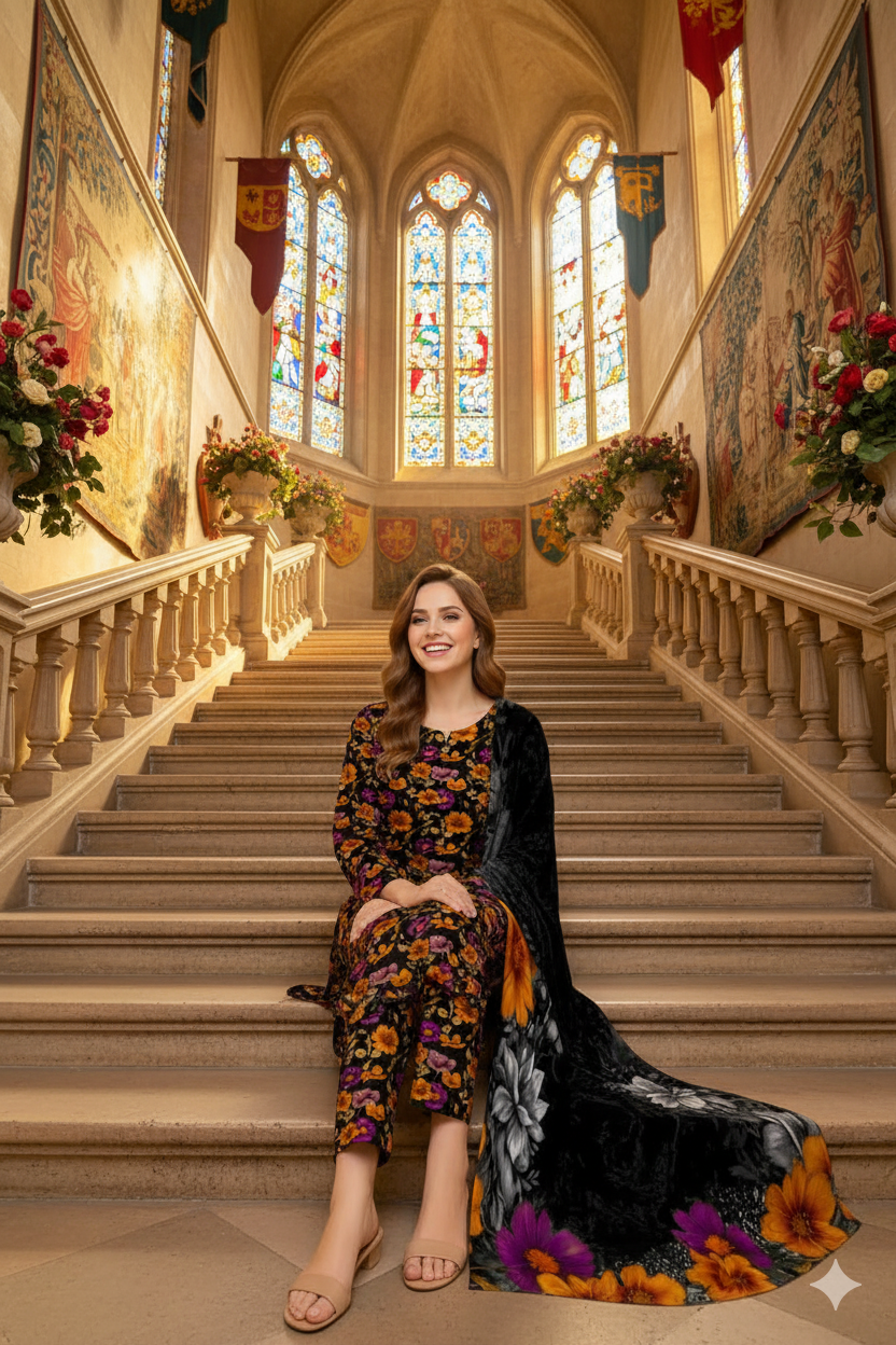 PRINTED KHADDAR ALLOVER STYLE COLLECTION 3PC