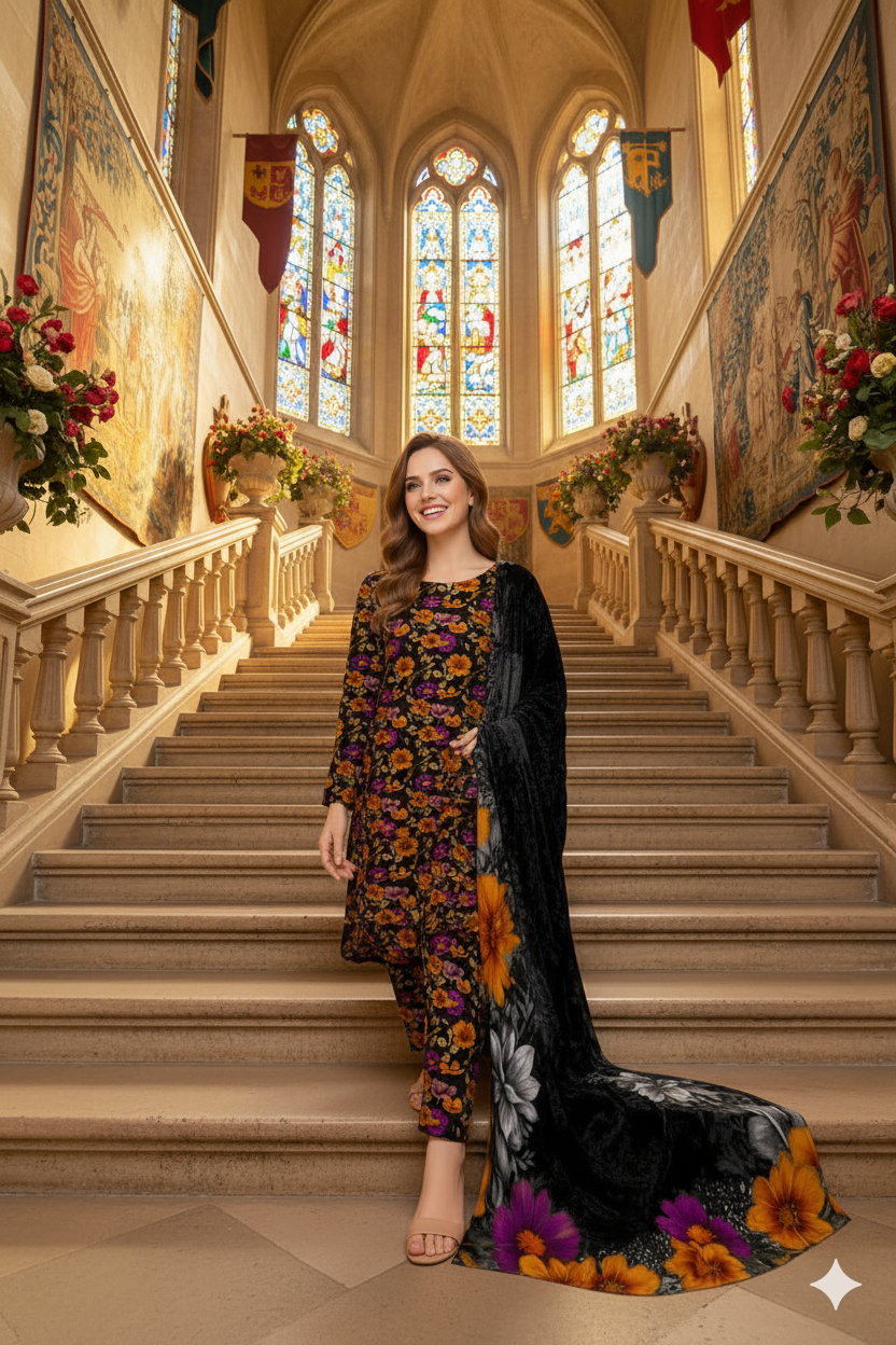 PRINTED KHADDAR ALLOVER STYLE COLLECTION 3PC