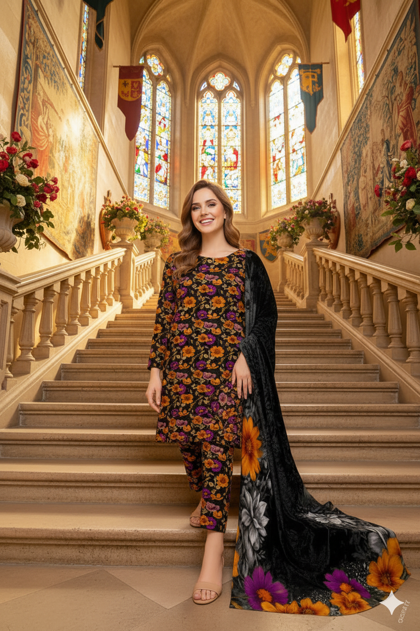 PRINTED KHADDAR ALLOVER STYLE COLLECTION 3PC