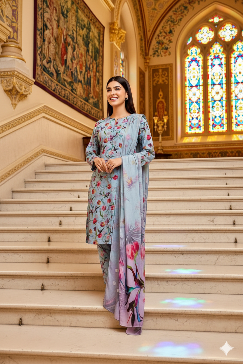 PRINTED KHADDAR ALLOVER STYLE COLLECTION 3PC