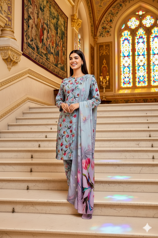 PRINTED KHADDAR ALLOVER STYLE COLLECTION 3PC