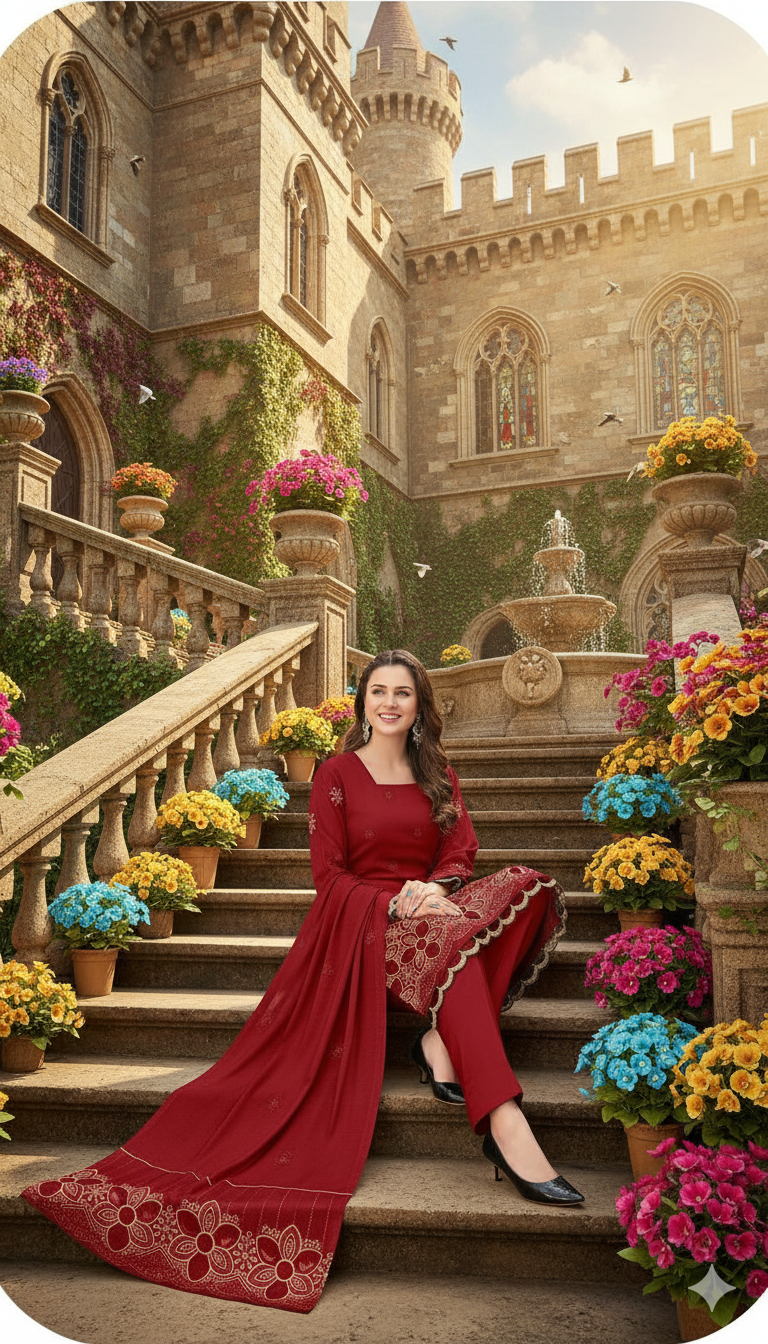 DHANAK TANA DORA EMBROIDERED APPLIC DAMAN COLLECTION