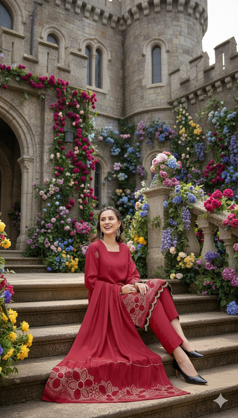 DHANAK TANA DORA EMBROIDERED APPLIC DAMAN COLLECTION