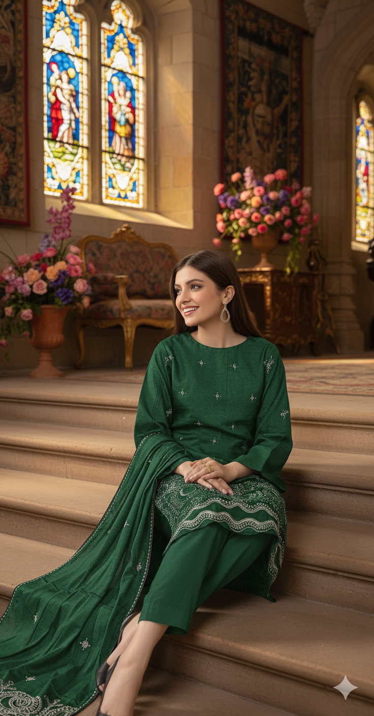 DHANAK BANA DORA EMBROIDERED APPLIC DAMAN COLLECTION