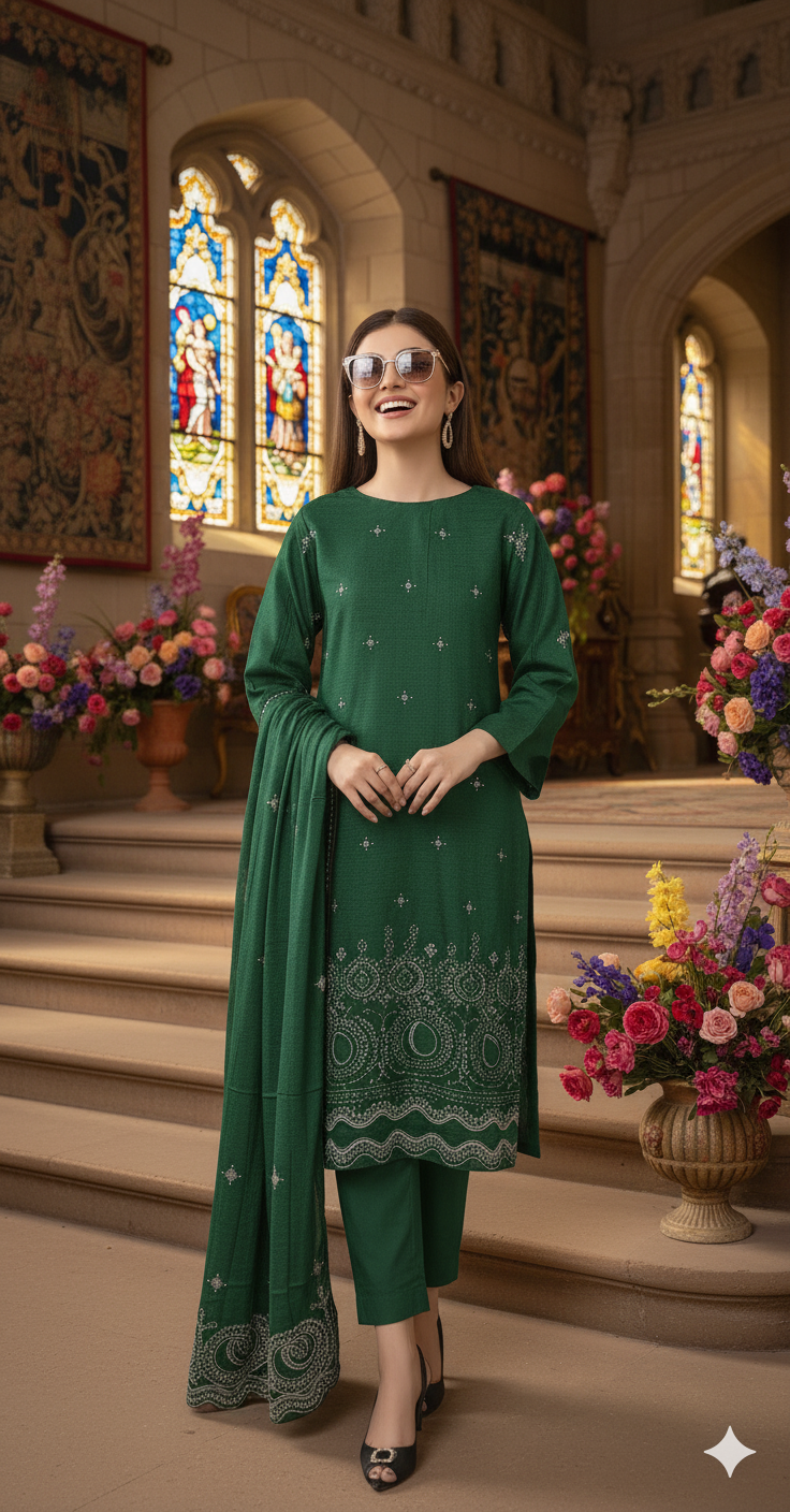 DHANAK BANA DORA EMBROIDERED APPLIC DAMAN COLLECTION