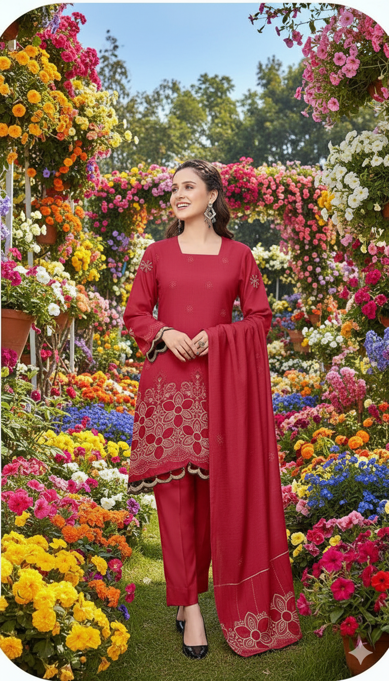 DHANAK TANA DORA EMBROIDERED APPLIC DAMAN COLLECTION