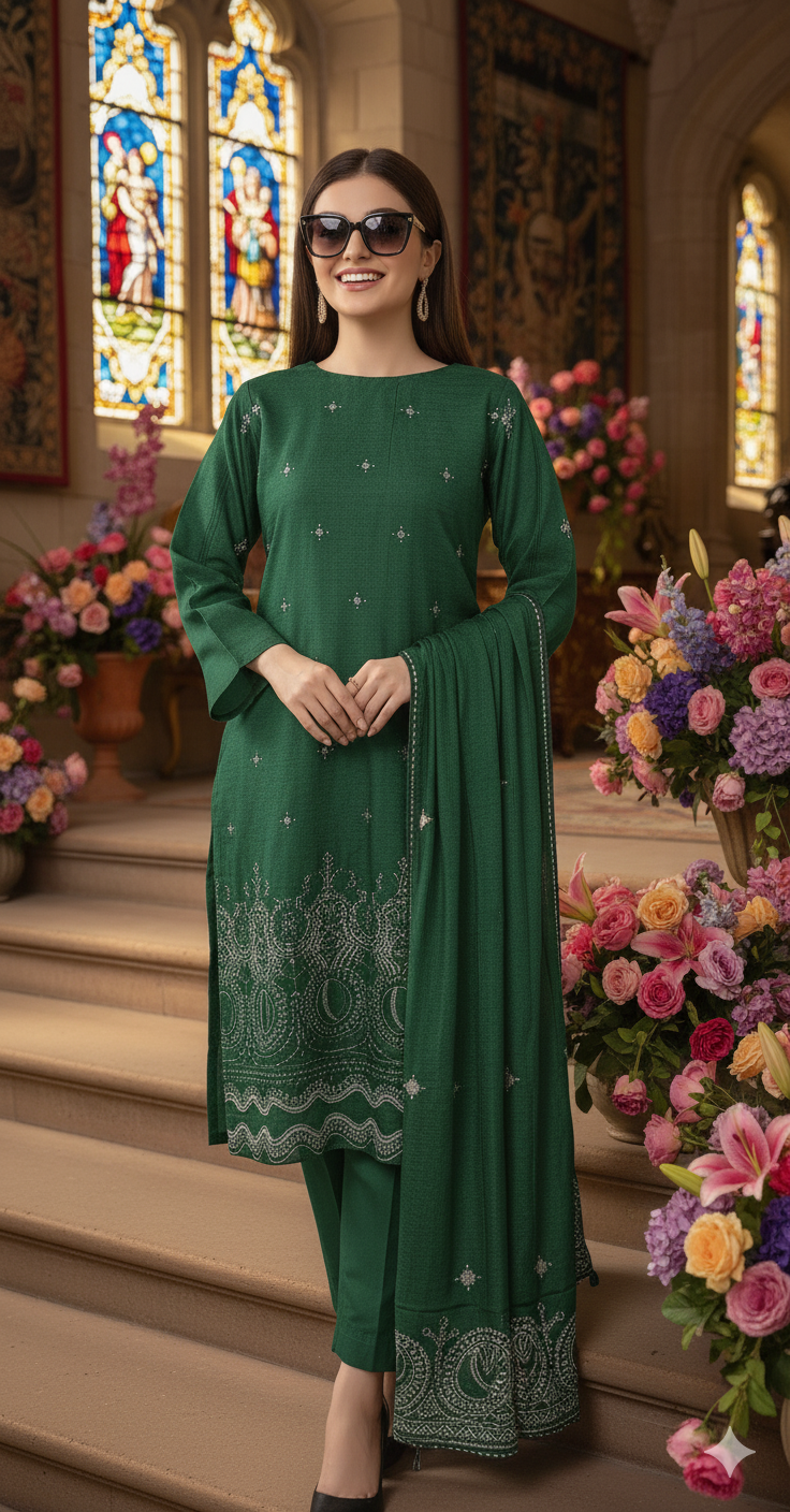 DHANAK BANA DORA EMBROIDERED APPLIC DAMAN COLLECTION