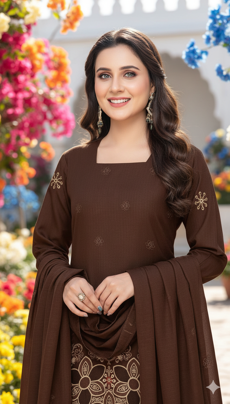 DHANAK TANA DORA EMBROIDERED APPLIC DAMAN COLLECTION