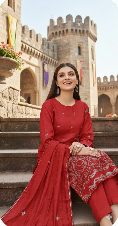 DHANAK BANA DORA EMBROIDERED APPLIC DAMAN COLLECTION