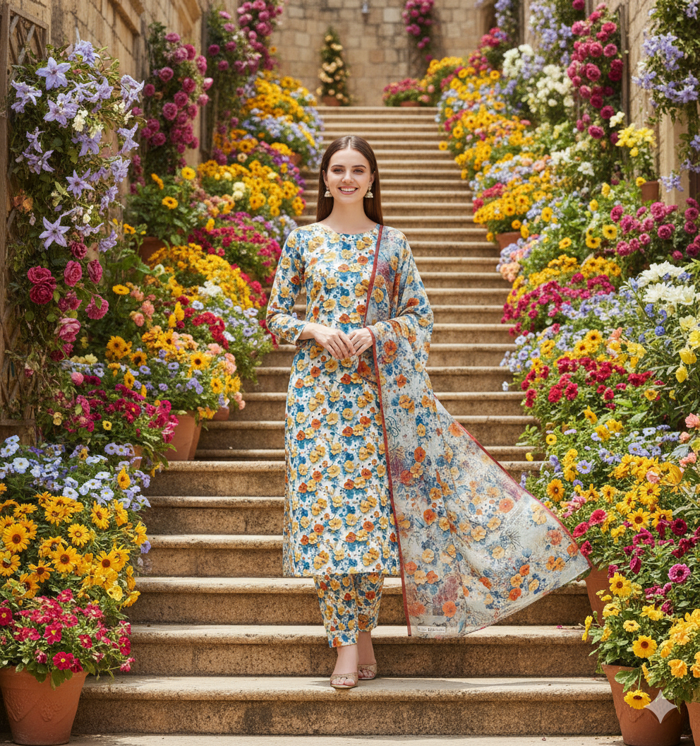 PRINTED KHADDAR ALLOVER STYLE COLLECTION 3PC