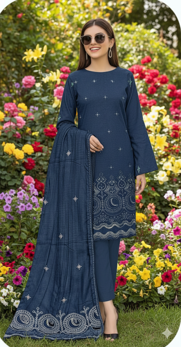 DHANAK BANA DORA EMBROIDERED APPLIC DAMAN COLLECTION