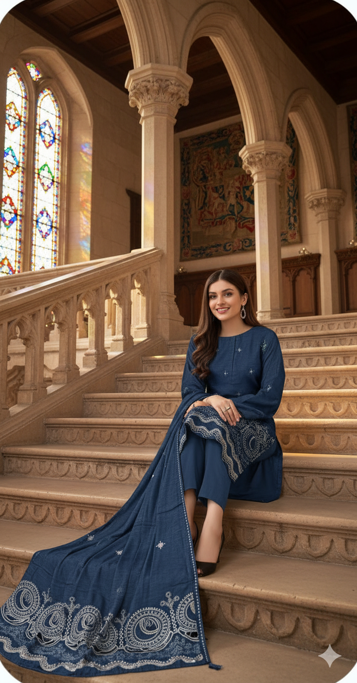 DHANAK BANA DORA EMBROIDERED APPLIC DAMAN COLLECTION