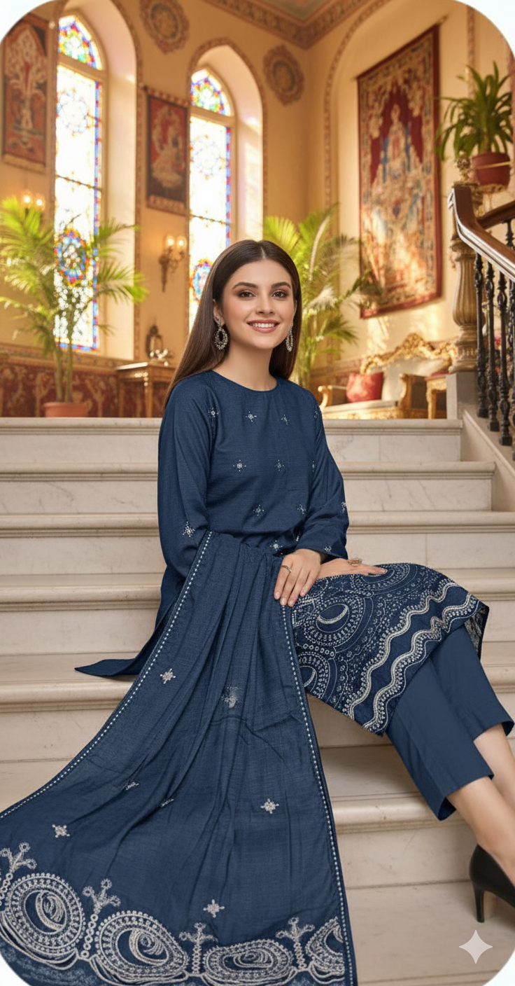 DHANAK BANA DORA EMBROIDERED APPLIC DAMAN COLLECTION