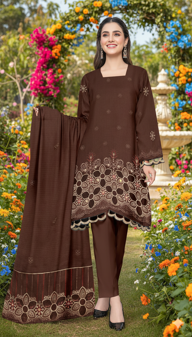 DHANAK TANA DORA EMBROIDERED APPLIC DAMAN COLLECTION