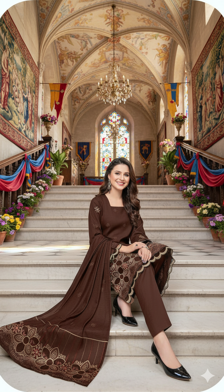 DHANAK TANA DORA EMBROIDERED APPLIC DAMAN COLLECTION