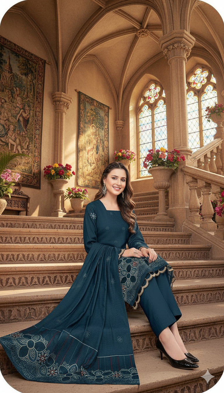 DHANAK TANA DORA EMBROIDERED APPLIC DAMAN COLLECTION