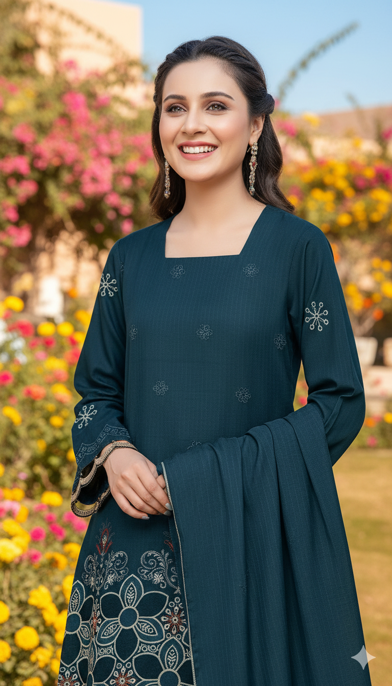 DHANAK TANA DORA EMBROIDERED APPLIC DAMAN COLLECTION