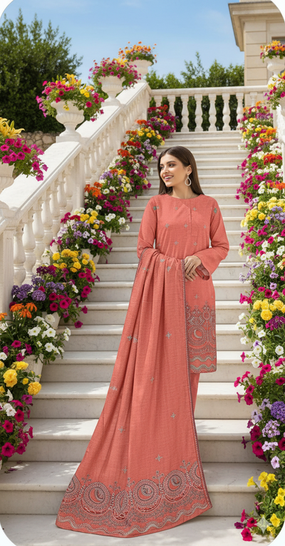 DHANAK BANA DORA EMBROIDERED APPLIC DAMAN COLLECTION