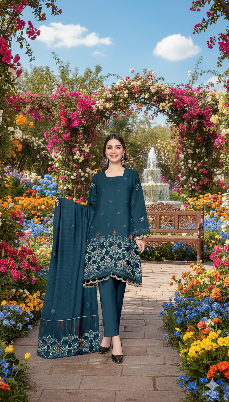 DHANAK TANA DORA EMBROIDERED APPLIC DAMAN COLLECTION