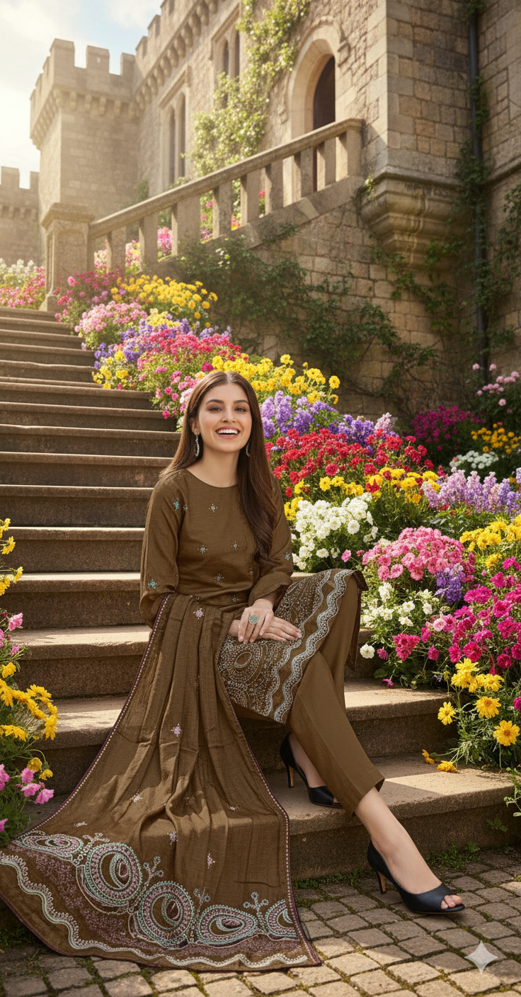 DHANAK BANA DORA EMBROIDERED APPLIC DAMAN COLLECTION