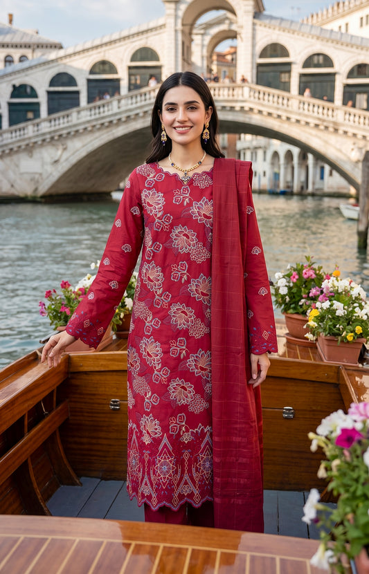 LUXURY DHANAK EMBROIDERY COLLECTION WITH DHANAK SHAWL