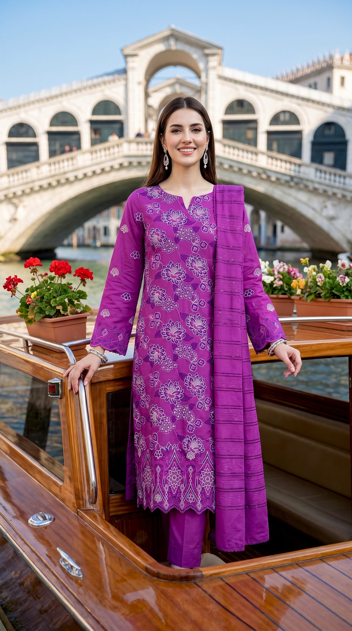 LUXURY DHANAK EMBROIDERY COLLECTION WITH DHANAK SHAWL