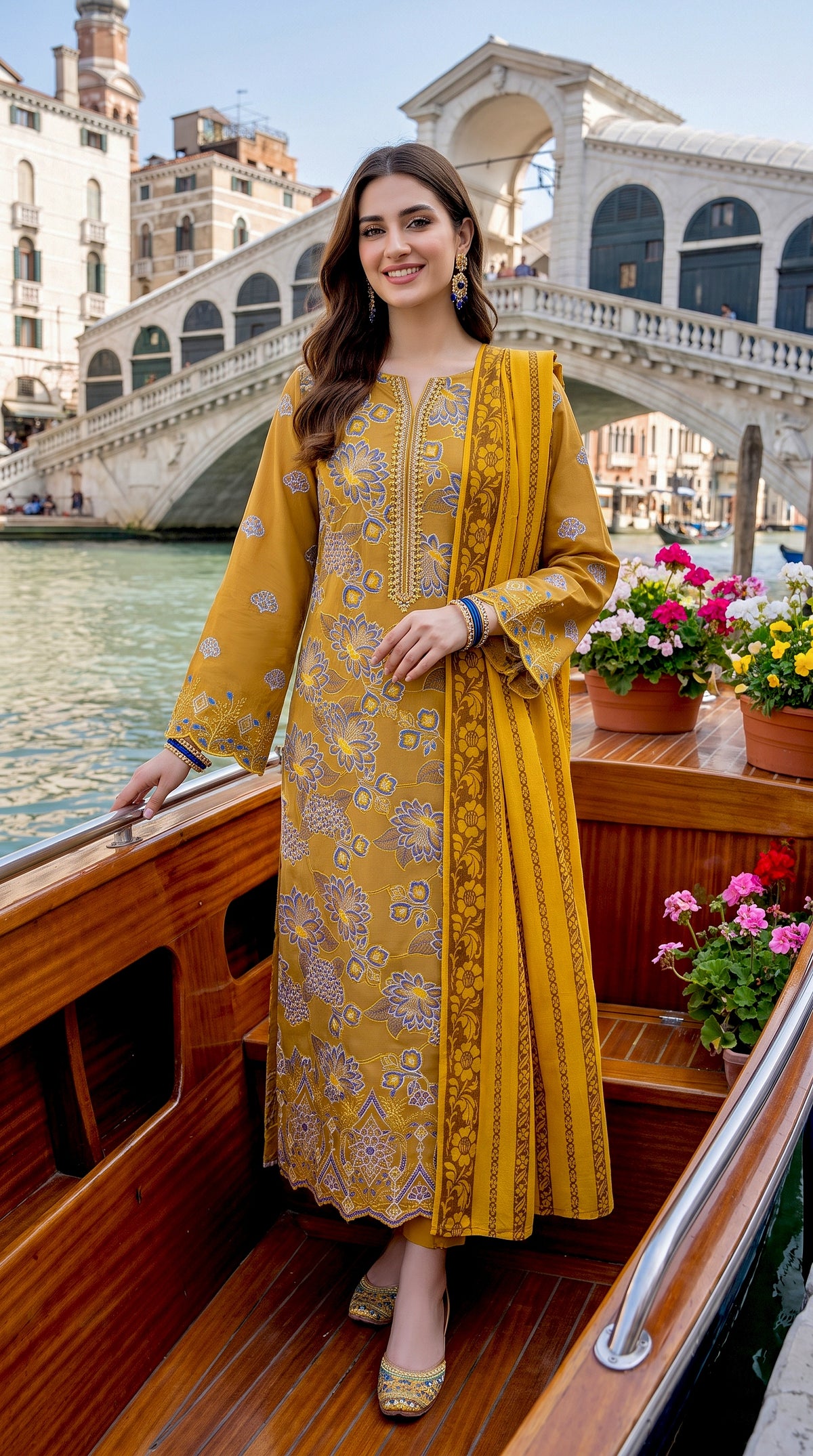 LUXURY DHANAK EMBROIDERY COLLECTION WITH DHANAK SHAWL