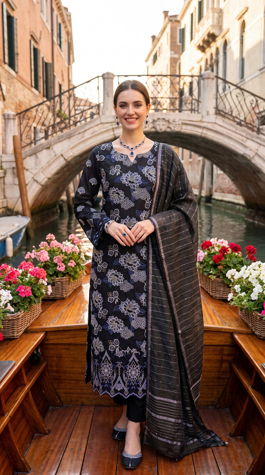 LUXURY DHANAK EMBROIDERY COLLECTION WITH DHANAK SHAWL